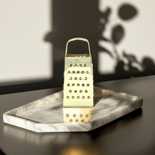 Mini rasp voor amberblokjes - goudkleurig