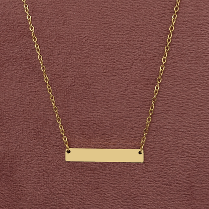 Horizontale Ketting met Gravure – Gepersonaliseerd Cadeau in Goud, Zilver of Rosé goud