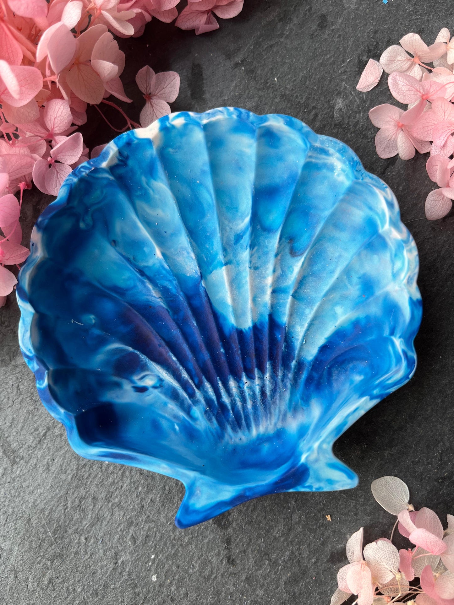 Handgemaakt schaaltje - marmer blauw