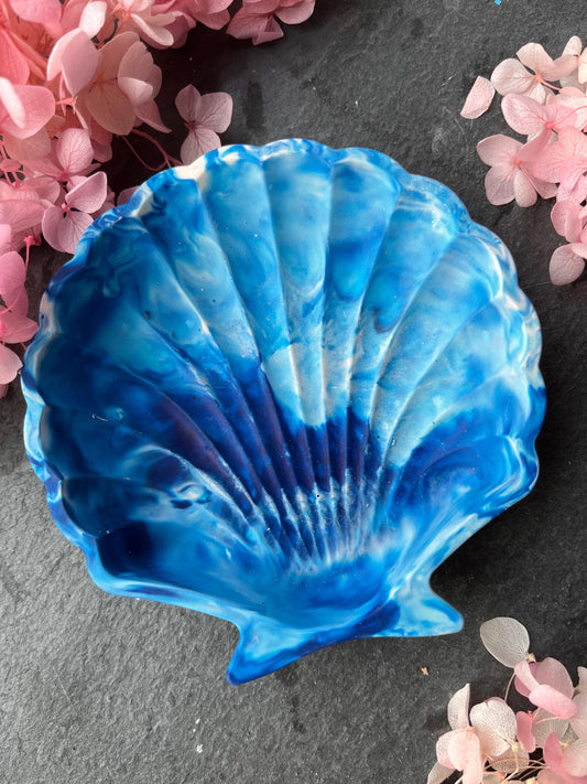 Handgemaakt schaaltje - marmer blauw